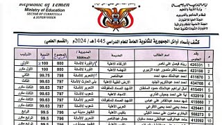 كشف اسماء اوائل الجمهورية 2024 للشهادة الثانوية العامة اوائل ثالث ثانوي [upl. by Mukerji]