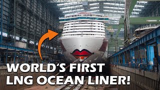 The construction of LNG POWERED AIDAnova  Cruise Ship  CINEMATIC TIMELAPSE 4K [upl. by Ayomat]