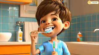 Brushing is super fun  Teeth brushing song for kids  cartoon animation [upl. by Polloch]