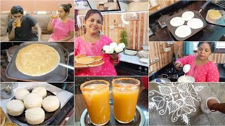 South Indian Housewife Morning Routine  Friday pooja amp Breakfast Sannas recipe  Raw🥭mango juice🍹 [upl. by Garvey984]