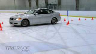 Tested Winter vs AllSeason vs Summer Tires on Ice I Tire Rack [upl. by Atiuqehc]