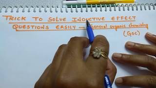 Trick to solve Inductive Effect questions easily  General organic chemistry  GOC [upl. by Anerom]