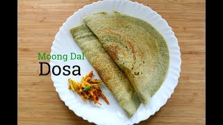 Moong Dal Dosa  Pesarattu  Easy Instant Green Gram Dal Dosa Recipe Skinny Recipes For Weight Loss [upl. by Omrelliug]