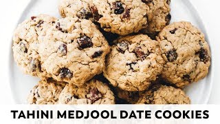 Tahini Medjool Date Chunk Cookies  vegan glutenfree oilfree [upl. by Adelia897]