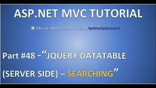 Part 48 Searching  JQuery DataTable Server Side Processing  ASPNET MVC [upl. by Ibbed9]