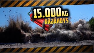 15000kg räjähdys Jättimäinen kallio räjähtää [upl. by Enyallij]