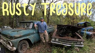 JUNKYARD EXPLORATION  EPIC HOARD OF RUSTY CLASSIC CARS [upl. by Yenahpets]