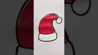 Santa Claus Hat Acrylic Painting For Kids hat santa painting trending shorts viralvideo [upl. by Aserehc]