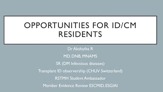 Opportunities for CMID Residents ESCMID ESPID RSTMH  IDSA [upl. by Weingartner]