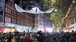 🇬🇧 CHELSEA CHRISTMAS LIGHTS 2023 SWITCH ON FIREWORKS ON KINGS ROAD CHELSEA EXTREMELY CROWDED 4K [upl. by Aihcela199]