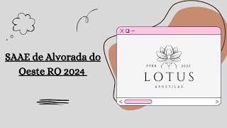 Apostila SAAE de Alvorada do Oeste RO 2024 Leiturista [upl. by Ahsenyl86]