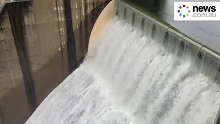 Sydney’s Warragamba Dam has reached capacity and begun spilling after heavy rain [upl. by Berga]