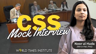 CSS Mock Interview  Noor ul Huda  Tips amp Tricks  World Times Institute  Full Mock Interview [upl. by Tisbee]