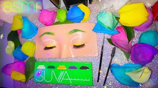 ASMR  Relaxing Makeup Application Colored Brows amp Eyes Silicone Face [upl. by Pilihp]