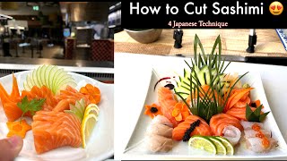 4 Japanese Sashimi Cutting Technique II Step by Step How to Cut Sashimi with Sushi Man Santosh [upl. by Ellenehs257]