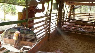 Episode 38  Spray clean the pig cage in farm 1 [upl. by Aianat]