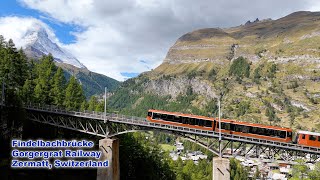 Coolest Train Bridge Ever Gornergrat Cog Railway  Zermatt Switzerland  Gorgeous Matterhorn [upl. by Marc405]