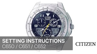 Citizen Watch Setting Instruction — C650 C651 C652 [upl. by Zuzana377]