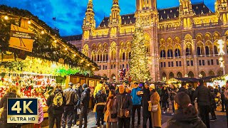 Vienna Christmas Market 🇦🇹 4K Rathausplatz Walking Tour 2023 [upl. by Bridge]