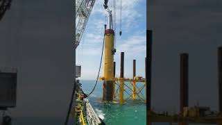 3500kj offshore hydraulic piling hammer successful [upl. by Labina]