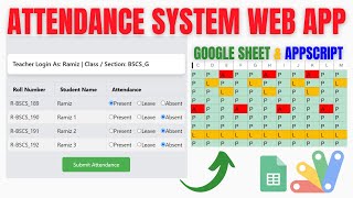 Attendance System using Google Sheets and Appscript with Login  R32 [upl. by Aiken]