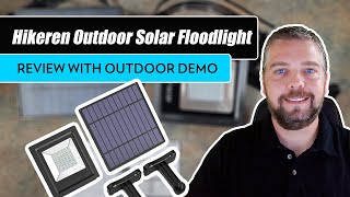 Hikeren Outdoor Solar Floodlight Review and Demo [upl. by Skutchan27]