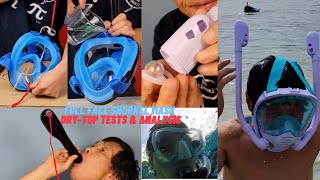 3Step Full Face Snorkel Mask Test amp 3Step Dry Top Test Comprehensive Analysis amp Demo [upl. by Ninon]