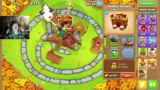 BTD6  Tree Stump  Double HP MOABS Playthrough [upl. by Renelle]