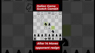 Italian Game Scotch Gambit After 14 moves opponent Resign chess [upl. by Graig]