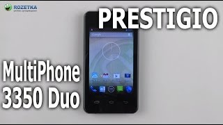 Распаковка Prestigio MultiPhone 3350 Duo Black [upl. by Attinahs]