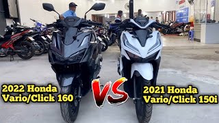 2022 Honda VarioClick 160 VS 2021 Honda VarioClick 150i  Side by Side Comparison  Walkaround [upl. by Susej]