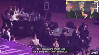 Eng Sub Idols React to BTS Daesang Speech at the 2019 Seoul Music Awards SMA [upl. by Kreiner65]