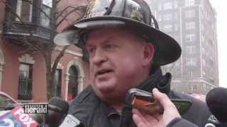 9 Alarm Fire 298 Beacon St Boston Firefighters Injured [upl. by Benedic189]