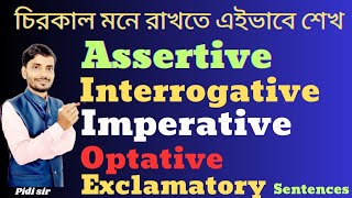 Types of Sentences in Bengali  AssertiveInterrogative ImperativeOptative Exclamatory Sentence [upl. by Pasia]