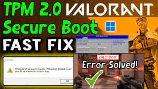 Quick Fix for TPM 20 Valorant Error on Windows 11 Enable TPM 20 in BIOS for Smoother Gameplay [upl. by Notnerb613]