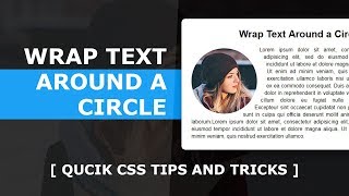 Wrap Text Around a Circle  Quick CSS Tips And Tricks [upl. by Haleemaj]