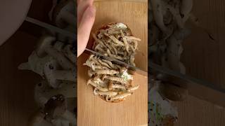 Mushroom Toast with Scallion Cream Cheese recipe food shorts [upl. by Petunia545]