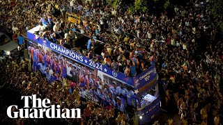 Indias T20 Cricket World Cup win thousands of fans pack Mumbais streets to celebrate [upl. by Borroff]