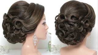 Bridal hairstyle for long hair tutorial Updo for wedding [upl. by Ibib570]