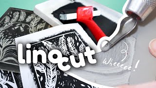 Creating Bold Beautiful Prints at Home  Linocut Beginners Printmaking [upl. by Ordnazil]