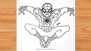 How to Draw Spider Man  Sketch Drawing step by step for Beginners  Easy Spiderman Drawing [upl. by Paulita]