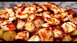 Pulpo a la Gallega Receta tradicional explicada paso a paso Pulpo a feira [upl. by Earlie29]