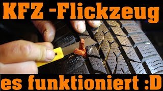 KFZ  Reifenflickset  Flickzeug und das Loch ist dicht 😀🔧 [upl. by Woodson]