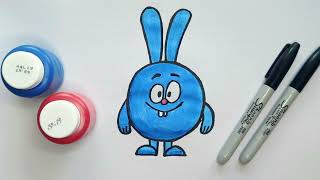 How to Draw Krash from KikoRiki for Kids  kidscoloring toddlers krosh artforchildren [upl. by Meakem977]