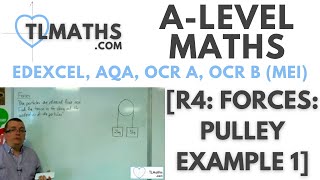 ALevel Maths R406 Forces Pulley Example 1 [upl. by Uliram848]