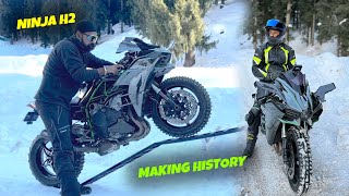 riding Worlds fastest SUPERBIKE on Snow [upl. by Ahsemot]