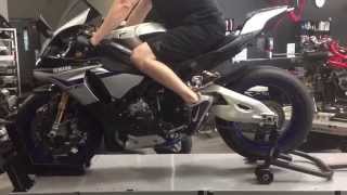 2015 Yamaha R1 R1M auto blip  clutchless quick shift [upl. by Berners719]