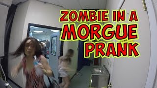 ZOMBIE IN A MORGUE PRANK  FIGHT OF THE LIVING DEAD [upl. by Yelena]