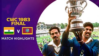 Cricket World Cup 1983 Final India v West Indies  Match Highlights [upl. by Attekahs]