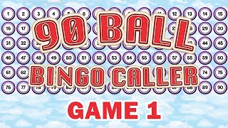 90 Ball Bingo Caller Game  Game 1 [upl. by Llerat]